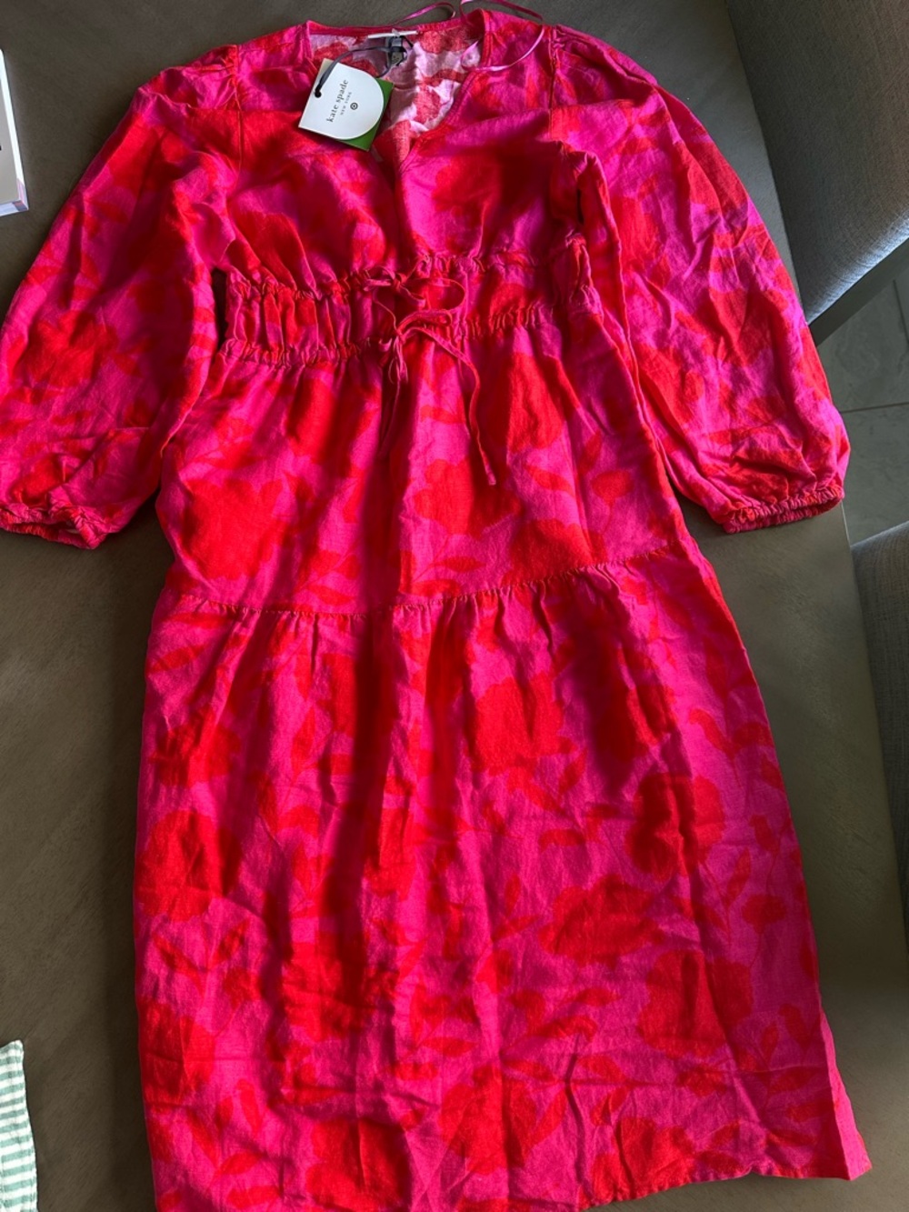 kate spade Pink and Red Floral Casual Dress